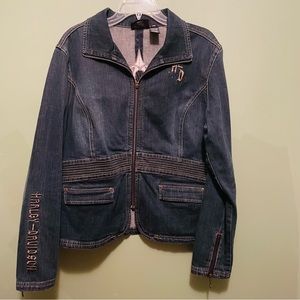 Harley Davidson ladies jean jacket like brand you so beautiful